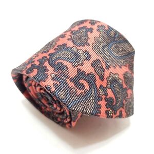 Mark Shale Necktie Pink Paisley Pattern Men's Silk Neck Tie Repp Fabric 59x3.5"